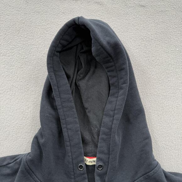 Lucky Charm Hoodie Mens Extra Large Black Graphic Pullover Bunny Kangaroo Pocket - Picture 9 of 10